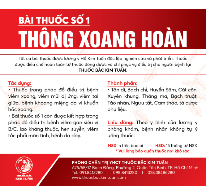 Bài thuốc số 1: Thông Xoang Hoàn