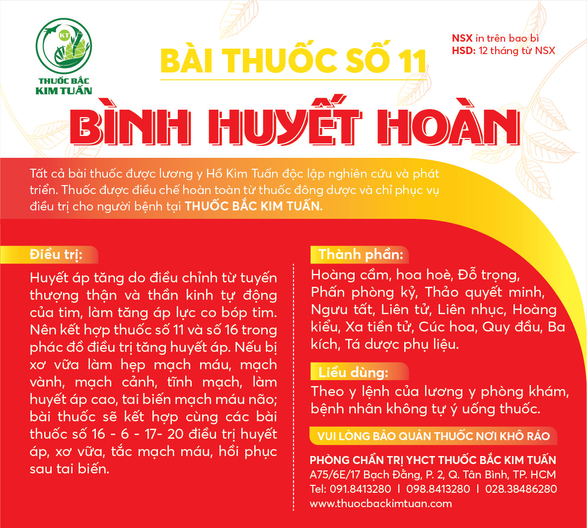 Bài thuốc số 11: Bình Huyết Hoàn