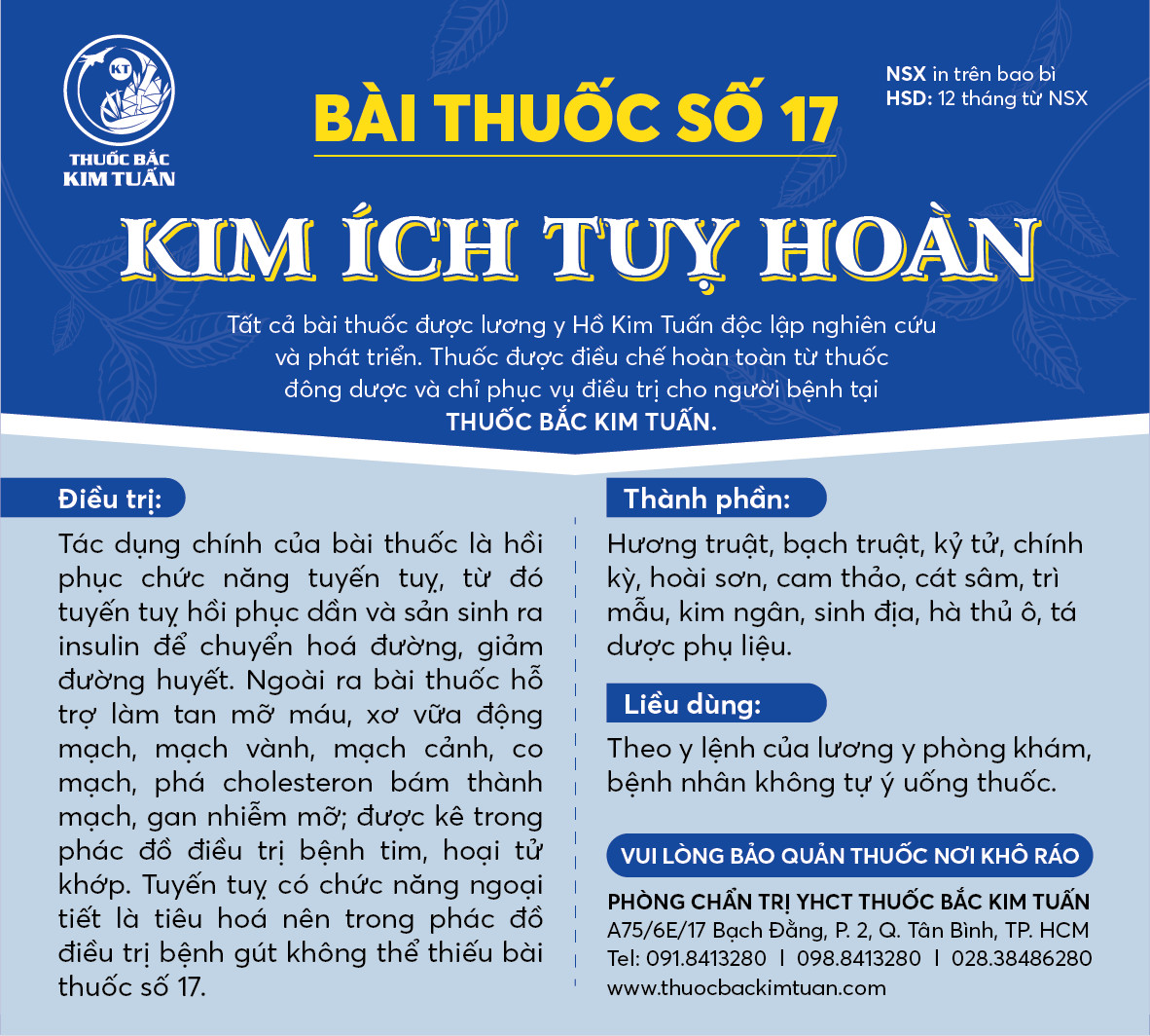 Bài thuốc số 17: Kim Ích Tuỵ Hoàn