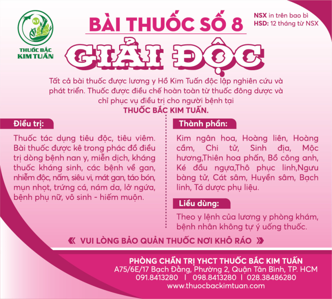 Bài thuốc số 8: Giải Độc